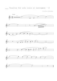 Partition No.3, Vocalises, Vocalises for Solo Voice or Instrument and Piano par Kazue Rockzaemon Isida