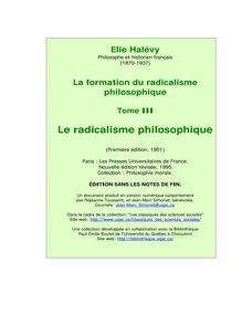 La formation du radicalisme philosophique