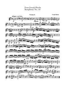 Partition violons I, Symphony No.44 en E minor Mourning, Sinfonia No.44, Trauersymphonie