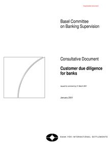 Basel Committee Publications - Customer due diligence for banks (Consultative Document, Issued for comment