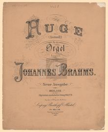 Partition complète, Fugue, A♭ minor, Brahms, Johannes