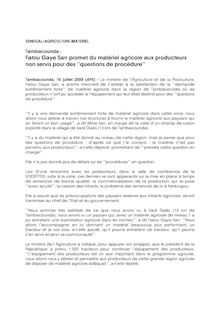 Fatou Gaye Sarr promet du matériel agricole aux producteurs non ...
