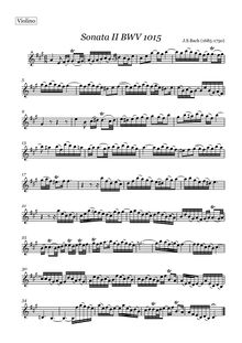 Partition Sonata No.2 en A major, BWV 1015 (partition de violon seulement), 6 violon sonates