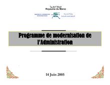 Programme de modernisation de l administration au Maroc