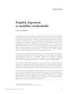 Emploi, logement et mobilité résidentielle - article ; n°1 ; vol.349, pg 77-98