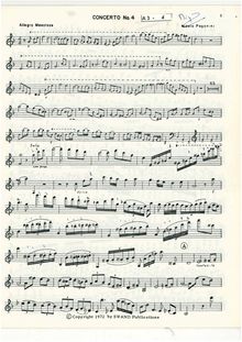 Partition Solo partition de violon, violon Concerto No.4, D minor