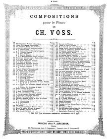 Partition complète, Six transcriptions pour le piano seul, Voss, Charles