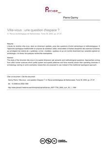 Villa-vicus : une question d espace ? - article ; n°1 ; vol.35, pg 27-37