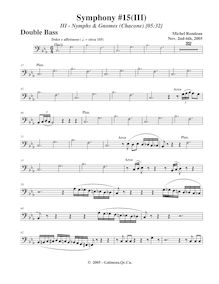 Partition Basses, Symphony No.15  Black Halloween , F minor, Rondeau, Michel par Michel Rondeau