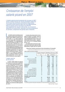 Chapitre - Emploi- Marché du travail du Bilan économique et social Picardie 2007. Croissance de l emploi salarié picard en 2007