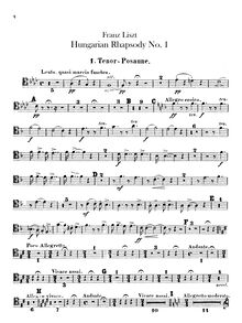 Partition Trombone 1, 2, 3 (ténor, basse clefs), Ophicleide, Hungarian Rhapsody No.14