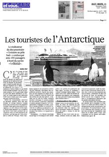 Les touristes de T Antarctique