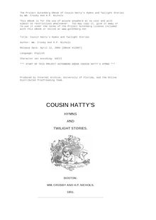 Cousin Hatty s Hymns and Twilight Stories