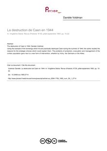 La destruction de Caen en 1944 - article ; n°1 ; vol.39, pg 10-22