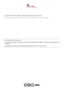 J. da Silva Pacheco, Direito processual civil - note biblio ; n°4 ; vol.29, pg 856-857