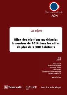Bilan des élections municipales françaises de 2014 dans les villes de plus de 9 000 habitants