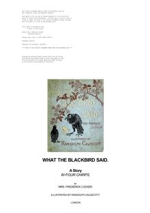 What the Blackbird said - A story in four chirps