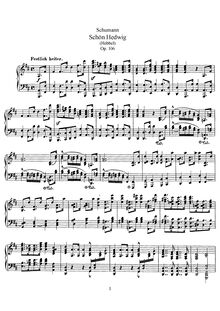 Partition complète, Schön Hedwig, Op.106, Ballade von Fr.Hebbel für Declamation par Robert Schumann