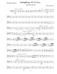 Partition Basses, Symphony No.2, E minor, Rondeau, Michel par Michel Rondeau