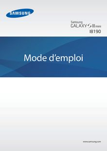 Mode d emploi Samsung Galaxy S3 mini