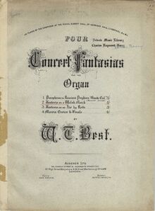 Partition Cover Page (color), 4 Concert fantaisies pour pour orgue