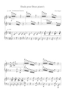 Partition complète, Etude pour deux pianos, E-flat major, Segers, Bryan Anthony John