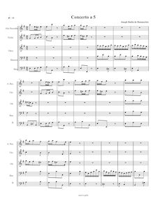 Partition Allegro assai, Concerto a 5 en E Minor, E minor, Boismortier, Joseph Bodin de