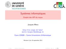 Systèmes informatiques - Emploi des API du noyau