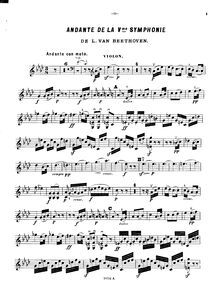 Partition de violon, Symphony No.5, Op.67, C minor, Beethoven, Ludwig van