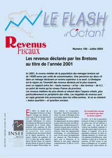 Les revenus déclarés par les Bretons au titre de l année 2001 (Flash d Octant n° 100)
