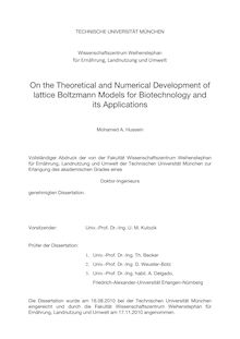 On the theoretical and numerical development of lattice Boltzmann models for biotechnology and its applications [Elektronische Ressource] / Mohamed A. Hussein