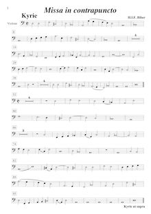 Partition grande viole, Missa Quadragesimalis, D minor, Biber, Heinrich Ignaz Franz von