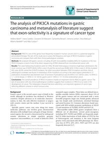 The analysis of PIK3CA mutations in gastric carcinoma and metanalysis of literature suggest that exon-selectivity is a signature of cancer type