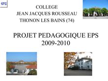 PROJET PEDAGOGIQUE EPS 2009-2010