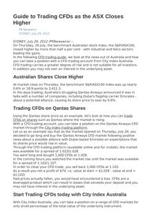 Guide to Trading CFDs as the ASX Closes Higher