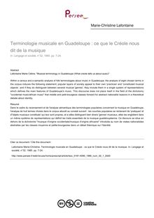 Terminologie musicale en Guadeloupe : ce que le Créole nous dit de la musique - article ; n°1 ; vol.32, pg 7-24