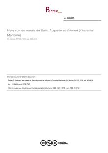Note sur les marais de Saint-Augustin et d Arvert (Charente-Maritime) - article ; n°1 ; vol.100, pg 609-614