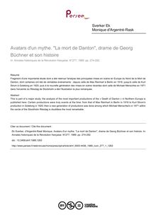 Avatars d un mythe. La mort de Danton, drame de Georg Büchner et son histoire - article ; n°1 ; vol.277, pg 274-292