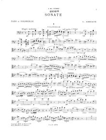Partition de violoncelle, violoncelle Sonata No.1, G minor