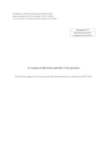 Extrait du rapport sur les pensions des fonctionnaires, annexé au PLF 2014