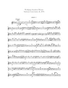 Partition hautbois 1, 2, Solo, Sinfonia concertante, Sinfonia Concertante