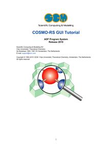 SCM: COSMO-RS GUI Tutorial