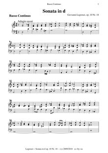 Partition clavecin / orgue , partie, 18 sonates, Op.10, La Cetra