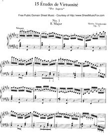 Partition No.1 en E major, 15 Etudes de Virtuosité, 15 Virtuosity Studies