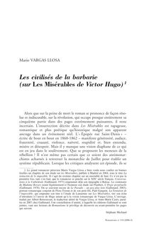 Les civilisés de la barbarie (sur Les Misérables, de Victor Hugo) - article ; n°134 ; vol.36, pg 95-105