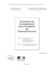 Evaluation de l enseignement dans l académie de Clermont-Ferrand
