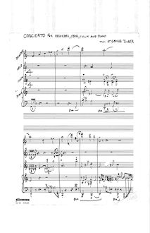 Partition complète, Concerto pour enregistrement , hautbois, violon et Piano