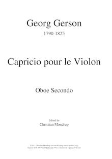 Partition hautbois 2, Capriccio pour violon et orchestre, Capricio pour le Violon