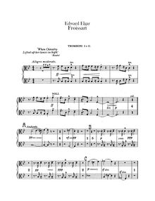 Partition Trombone 1 / 2, basse Trombone, Froissart, Op.19, Elgar, Edward