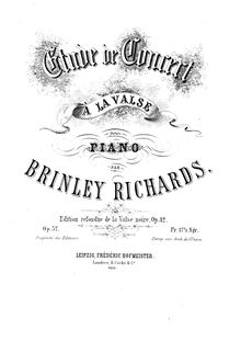 Partition complète, Etude de Concert, Op.37, Richards, Brinley